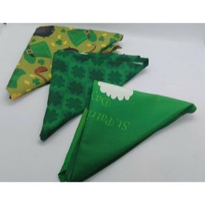 Dog Bandana St Patrick's Day Triangle Scarf Collar Pot of Gold Neckerchief Green